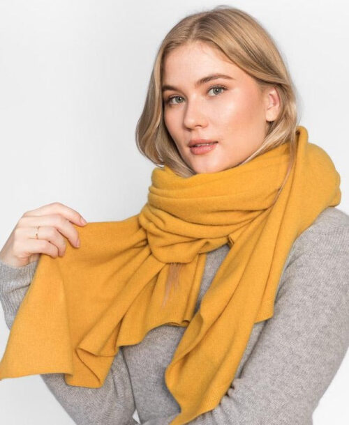 Cashmere Mega Scarf - Mustard   Cashmere Accessories