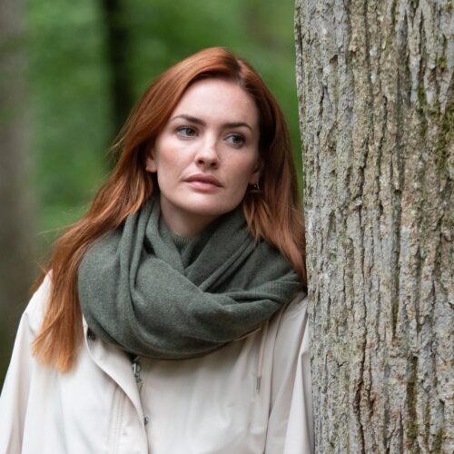 Cashmere Mega Scarf - Green   Cashmere Accessories