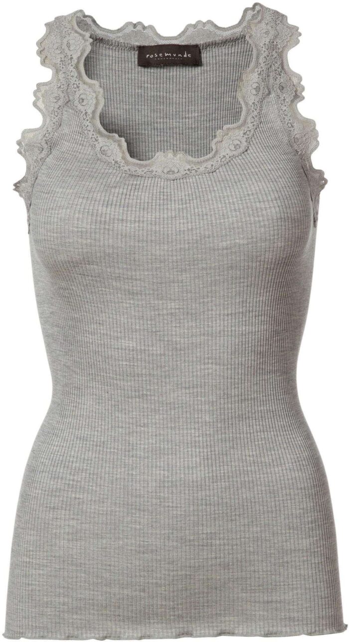 Rosemunde Lace Top In Silk - Grey S  Rosemunde Clothing