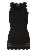 Rosemunde Lace Top W Lace Edge In Silk - Black S  Rosemunde Clothing